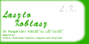 laszlo koblasz business card